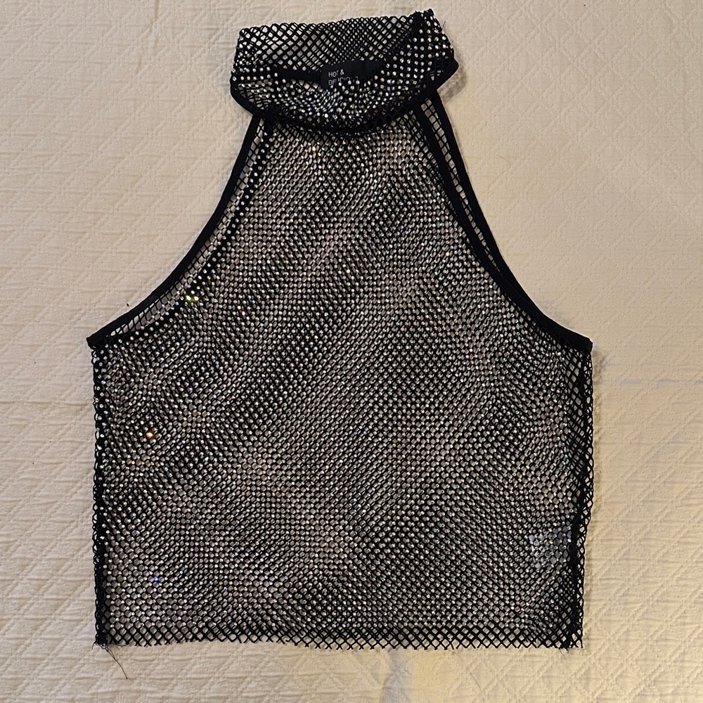 Hot & Delicious Black Mesh Tank Top